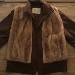 Vintage REAL fur suede coat